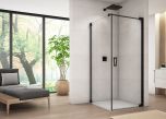 Ronal - Sanswiss Cadura Kabina prysznicowa drzwi prawe ze ścianką 80Px75 cm profil czarny mat
