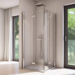 Ronal - Sanswiss Solino Kabina prostokątna narożna drzwi składane 90x100 cm srebrny połysk