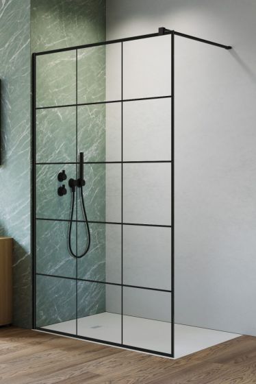 Radaway Nes Factory Kabina walk-in II 80 cm czarny mat 10013080-54-55