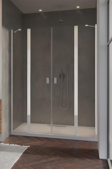 Radaway Nes 8 DWD II Drzwi prysznicowe 180 cm W2 ze ściankami bocznymi chrom  10081093-01-01/10080187-01-01