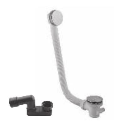 Vicario Przelew wannowy z syfonem dł 55 cm czarny mat 1011CZ