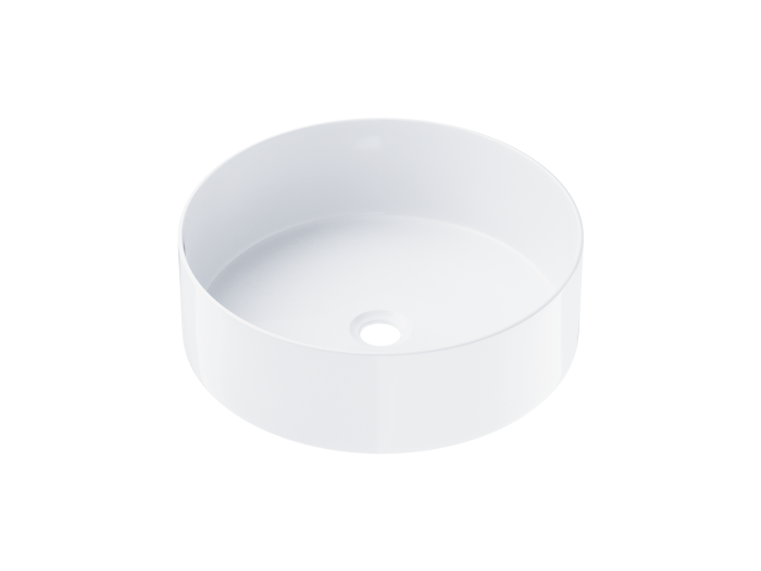 Corsan Ceramiczna umywalka nablatowa okrągła 40,5 cm biała 649940