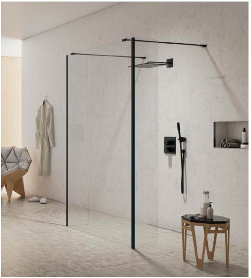 New Trendy New Modus Black ścianka prysznicowa Walk-In 3 częściowa 140 cm EXK-0095