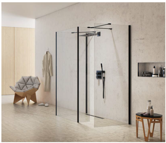New Trendy New Modus Black ścianka prysznicowa Walk-In 90 cm boczna dodatkowa EXK-0102
