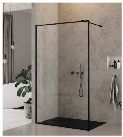 New Trendy New Modus Black ścianka prysznicowa Walk-In 80 cm   EXK-0250