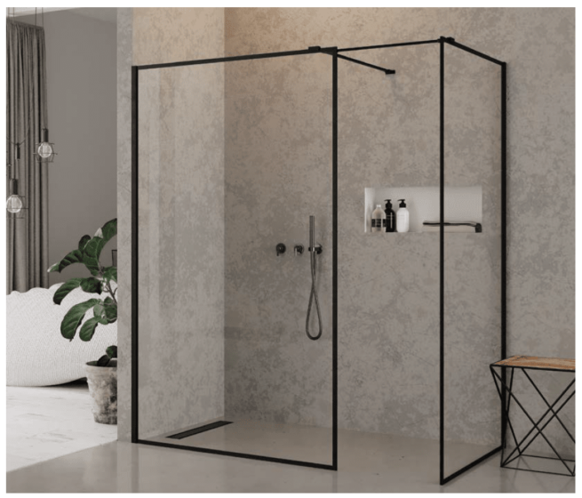 New Trendy New Modus Black kabina prysznicowa Walk-In 130x90 cm EXK-0286