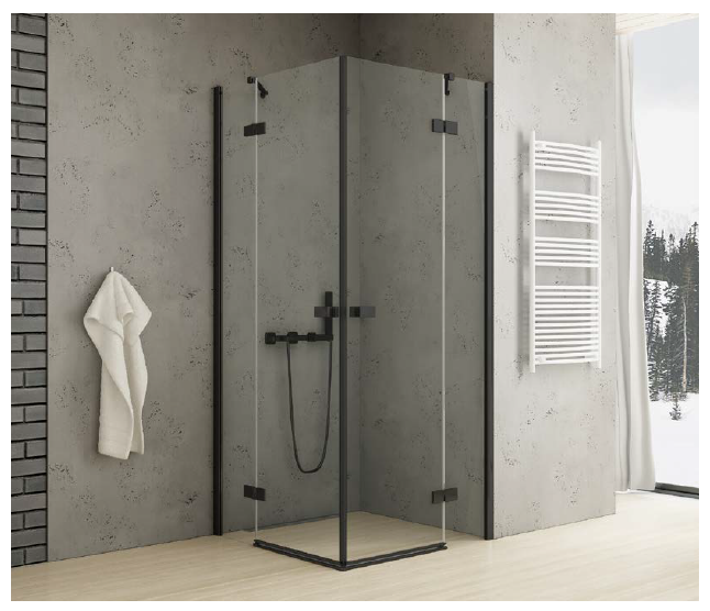 New Trendy Reflexa Black Kabina prysznicowa 80x110 cm 2 drzwiowa  EXK-1334/EXK-1343