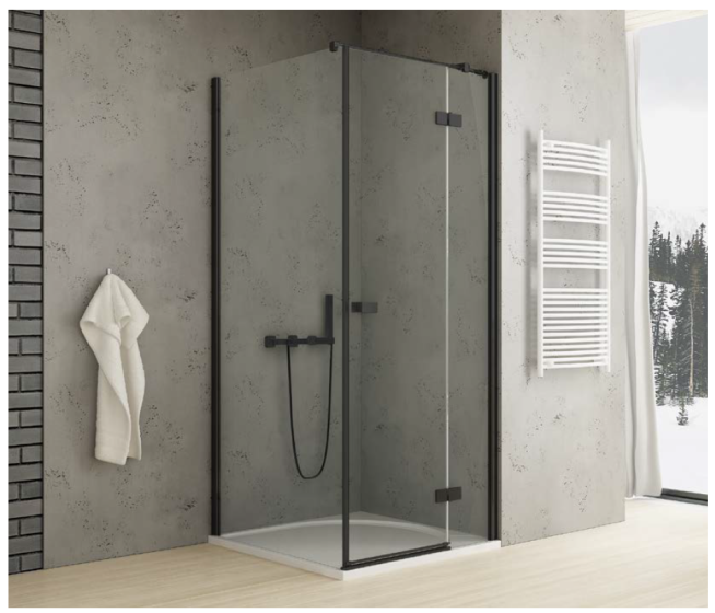 New Trendy Reflexa Black Kabina prysznicowa 80x100 cm prawa EXK-1335/EXK-0297
