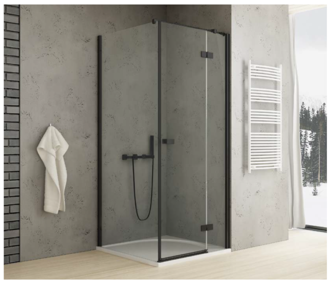 New Trendy Reflexa Black Kabina prysznicowa 90x90 cm prawa EXK-1337/EXK-0296