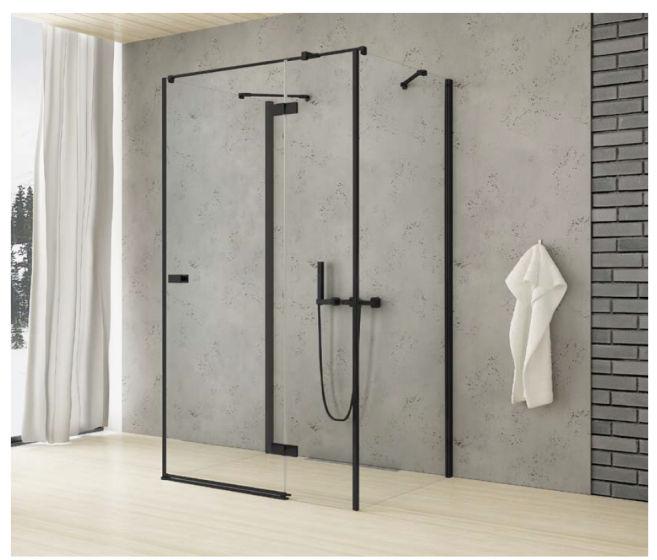 New Trendy Reflexa Black Kabina prysznicowa przyścienna 110x80 cm prawa EXK-1382