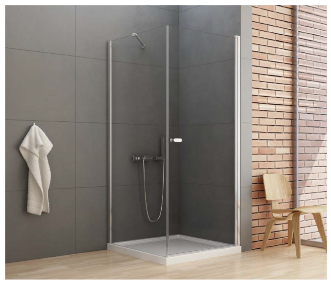 New Trendy New Soleo Kabina prysznicowa ze wspornikiem skośnym 100x120 cm  D-0142A/D-0151B