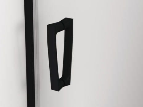 Sanswiss Cadura G+D wejście narożne jednoczęściowe, drzwi wahadłowe z profilem przejściowym czarne 