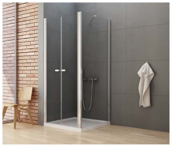 New Trendy New Soleo Kabina prysznicowa ze wspornikiem skośnym 100x100 cm  D-0146A/D-0093B