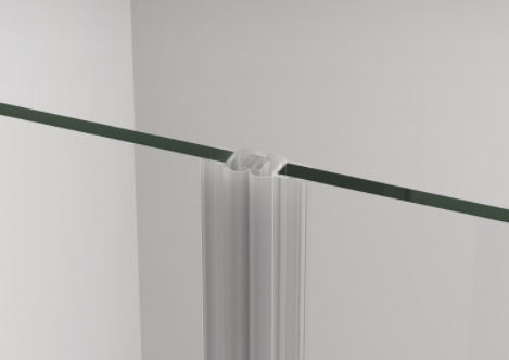Sanswiss Cadura 80 x 80 cm wejście narożne dwuczęściowe, drzwi wahadłowe z elementem stałym złote