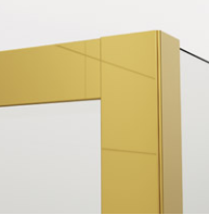 Sanswiss Cadura 100 x 100 cm wejście narożne jednoczęściowe, drzwi wahadłowe z profilem przejściowym złote 