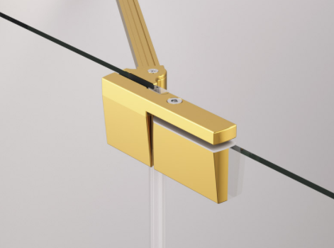Sanswiss Cadura 80 x 80 cm wejście narożne dwuczęściowe, drzwi wahadłowe z elementem stałym złote