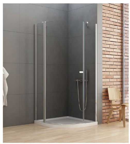 New Trendy New Soleo Kabina prysznicowa półokrągła 90x90 cm  K-0416