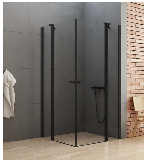New Trendy New Soleo Black Kabina prysznicowa 120x120 cm  K-0558