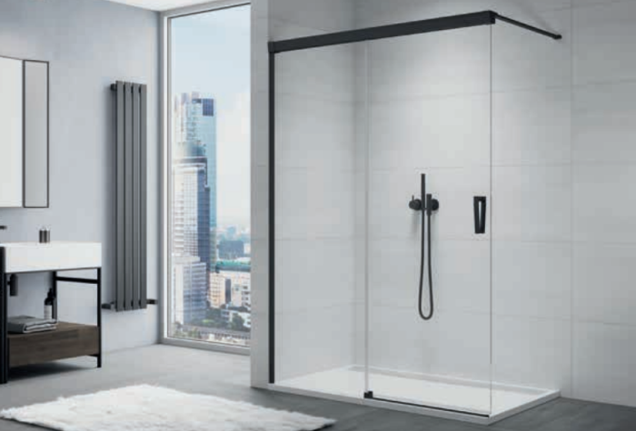 Ronal - Sanswiss Cadura Walk-in ścianka wolnostojąca dwuczęściowa lewa z elementem przesuwnym 180 cm.  CAW2G1800607