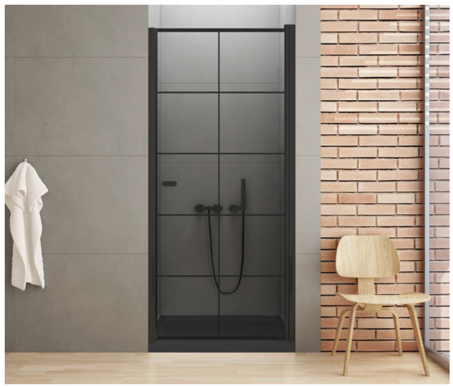 New Trendy New Soleo Black Drzwi prysznicowe ze wzorem 100 cm  D-0278A