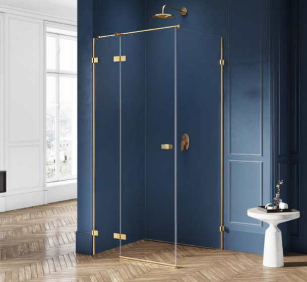 New Trendy Avexa Gold kabina prysznicowa prostokątna 80x70 cm wersja lewa EXK-1728