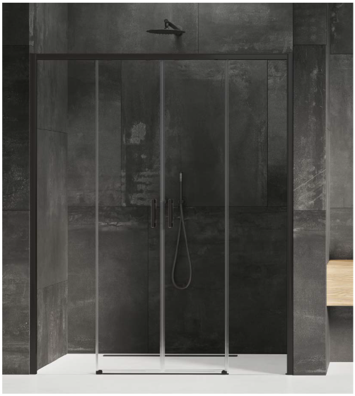 New Trendy Prime Black Drzwi prysznicowe 170 cm  D-0344A