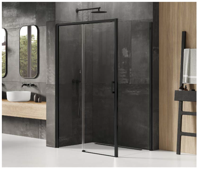 New Trendy Prime Black Kabina prysznicowa 160x100 cm lewa   D-0328A/D-0130B