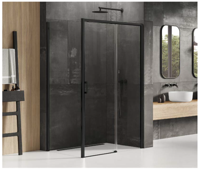 New Trendy Prime Black Kabina prysznicowa 150x100 cm prawa   D-0327A/D-0130B