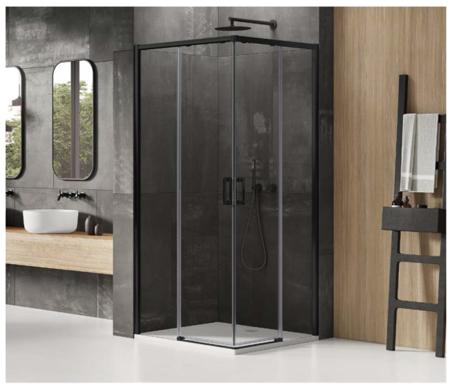 New Trendy Prime Black Kabina prysznicowa 100x100 cm  D-0316A/D-0317A