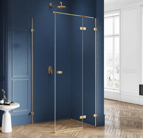 New Trendy Avexa Gold kabina kwadratowa profil złoty 120x120 cm wersja prawa EXK-1775