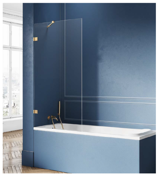 New Trendy Avexa Gold Parawan nawannowy 60 cm ze wspornikiem prostopadłym EXK-2005-WP
