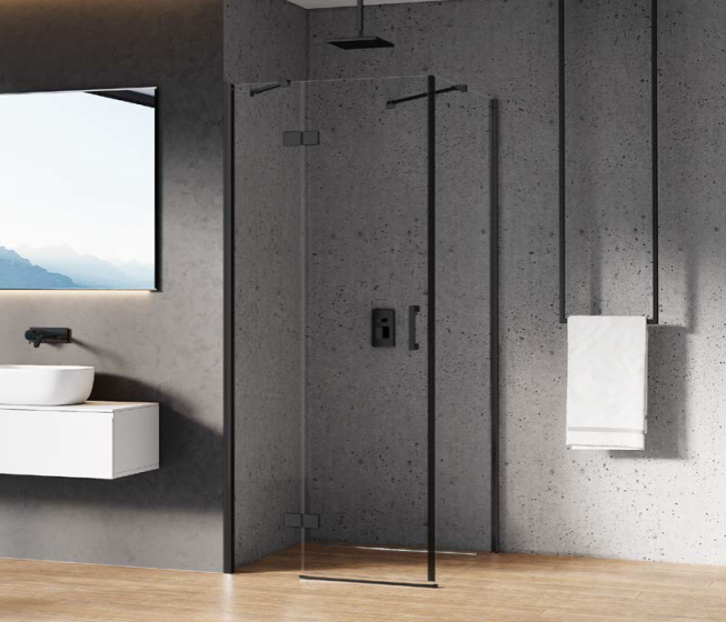 New Trendy New Renoma Black Kabina Kwadratowa 90x90 Prawa  D-0204A/D-0111B