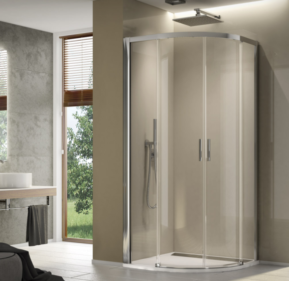 Ronal - Sanswiss TOP-LINE S kabina półokrągła z drzwiami rozsuwanymi 80 cm profil srebrny połysk TLSR550805007