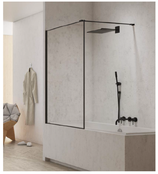 New Trendy New Modus Black Parawan nawannowy 80 cm ze wspornikiem prostopadłym EXK-0293-WP