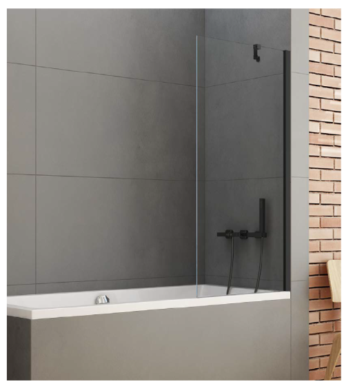 New Trendy New Soleo Black Parawan nawannowy 100 cm ze wspornikiem prostopadłym P-0081-WP