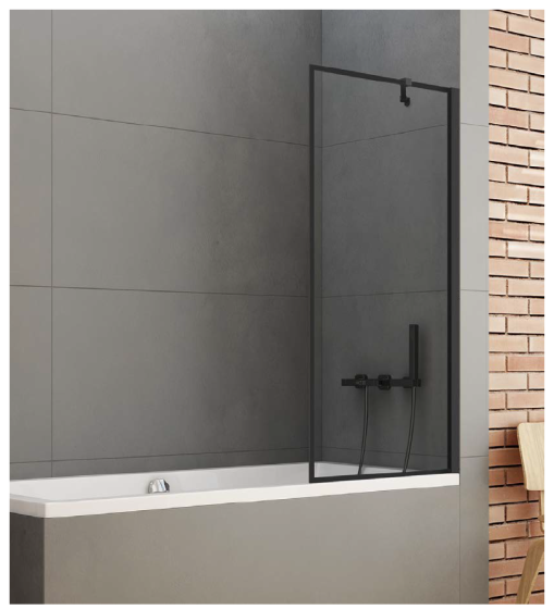 New Trendy New Soleo Black Parawan nawannowy 100 cm ze wspornikiem prostopadłym P-0097-WP