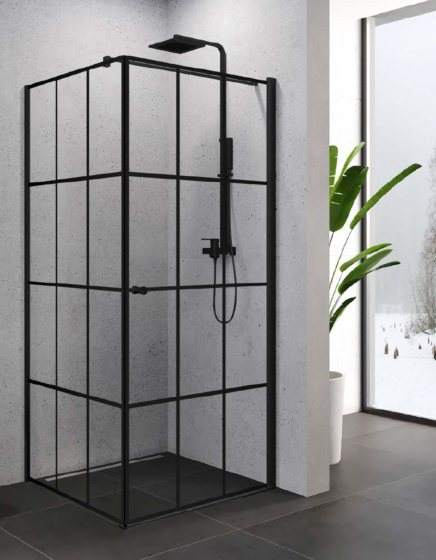 New Trendy Superia Black Kabina prysznicowa 90x90 cm ze wzorem prawa K-0605