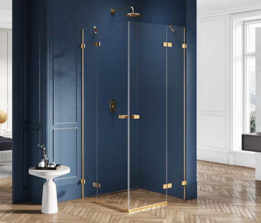 New Trendy Avexa Gold Kabina prysznicowa dwudrzwiowa 120x100x200 cm profil złoty EXK-1790