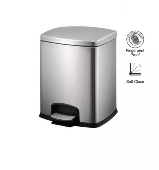 Stella Premium Kosz pedałowy prostokątny 20 L, soft close, srebrny 20.20320