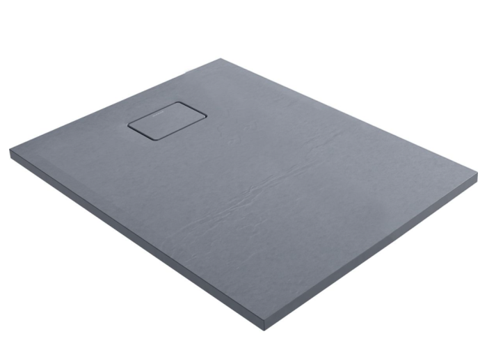 Oltens Bergytan Brodzik prostokątny 100x90 cm RockSurface szary beton 15101700