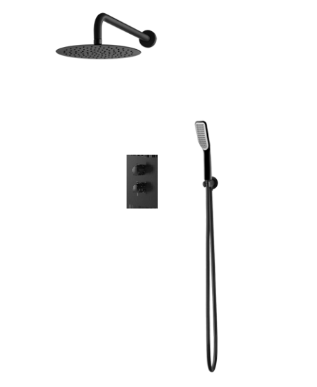 Vedo Aletta Nero Kompletny system natryskowy podtynkowy III 30cm bateria termostatyczna VBA5223/30/CZ/TERMO