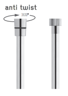 Vedo Metalic Anti Twist Wąż natryskowy metalizowany 150cm chrom VSN6101/150/CH