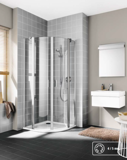 Kermi Cada XS Kabina ćwierćkolista drzwi wahadłowe 100 cm biała (promień 55 cm) CKP55100202PK