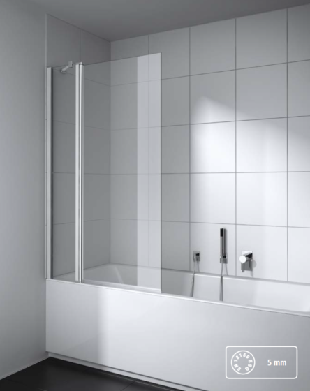 Kermi Cada XS Parawan ruchomy z polem stałym 135x160 cm biały prawy CKDTR135162PK