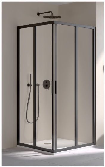 Kermi Cada XS Kabina prysznicowa 90 cm, drzwi przesuwne, prawa połowa czarny soft CKE2R090203PK