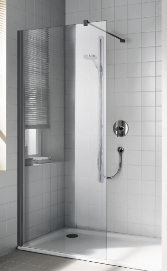 Kermi Cada XS Kabina walk-in 80 cm czarny soft CKTWF080203PK