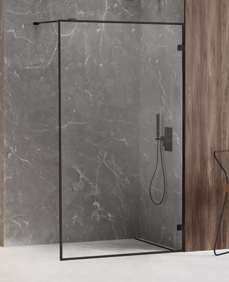 New Trendy Avexa Black Kabina walk-in 120 cm z czarną ramką, szkło 6 mm EXK-2662