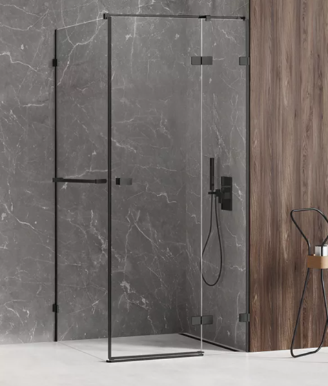 New Trendy Avexa Black Kabina prysznicowa 80x80 cm prawa, szkło 6 mm, czarna EXK-2566