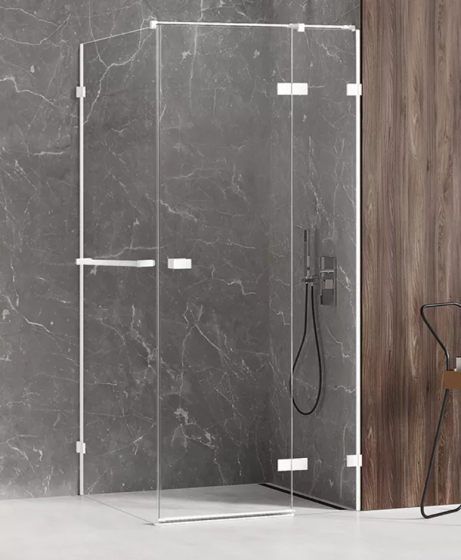 New Trendy Avexa White Kabina prysznicowa 80x80 cm szkło 6 mm, z wieszakiem, lewa, biała EXK-2762