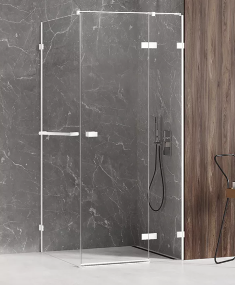 New Trendy Avexa White Kabina prysznicowa 90x90 cm szkło 6 mm, z wieszakiem, lewa, biała EXK-2769